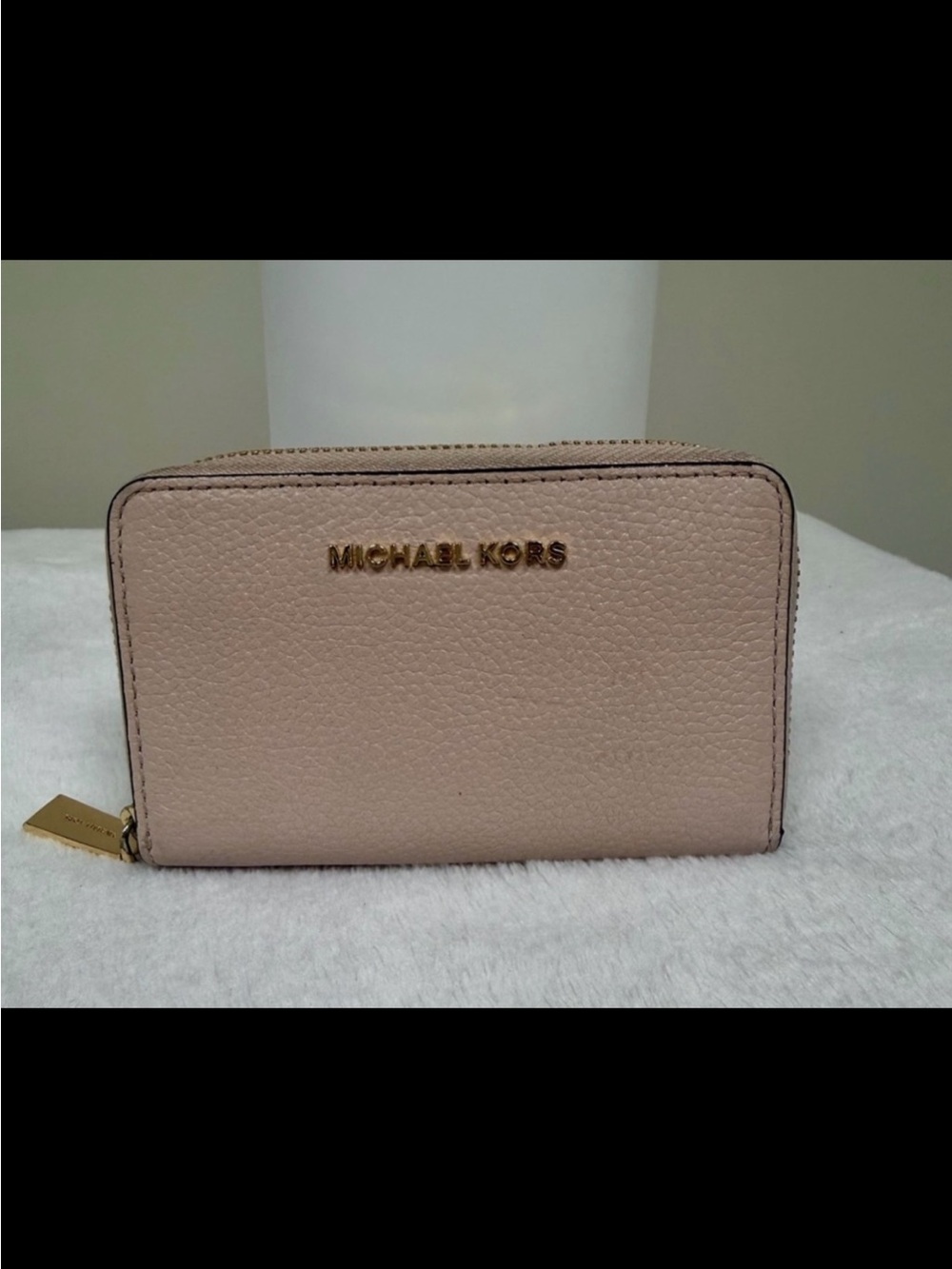 Michael Kors Small Pebbled Zip-Around Wallet in Light Blush